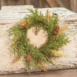 10” PRICKLY PINE RING, MOSS GREEN