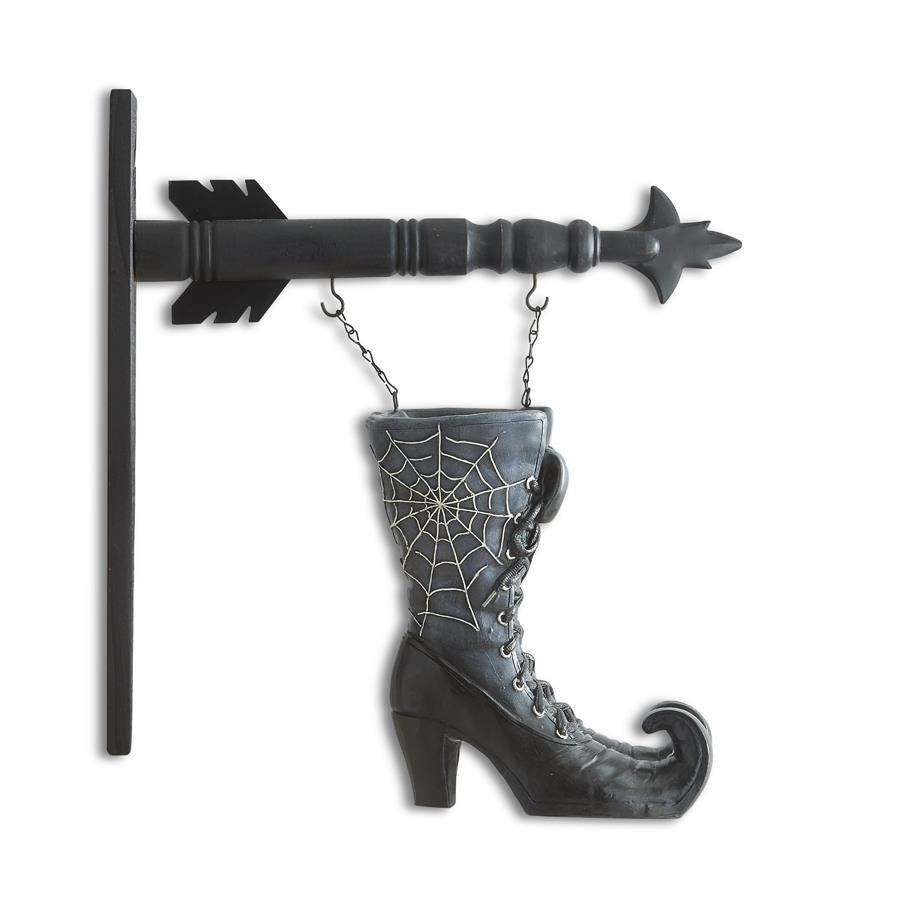 10.5” BLACK RESIN WITCH BOOTS Arrow Replacement by K&K