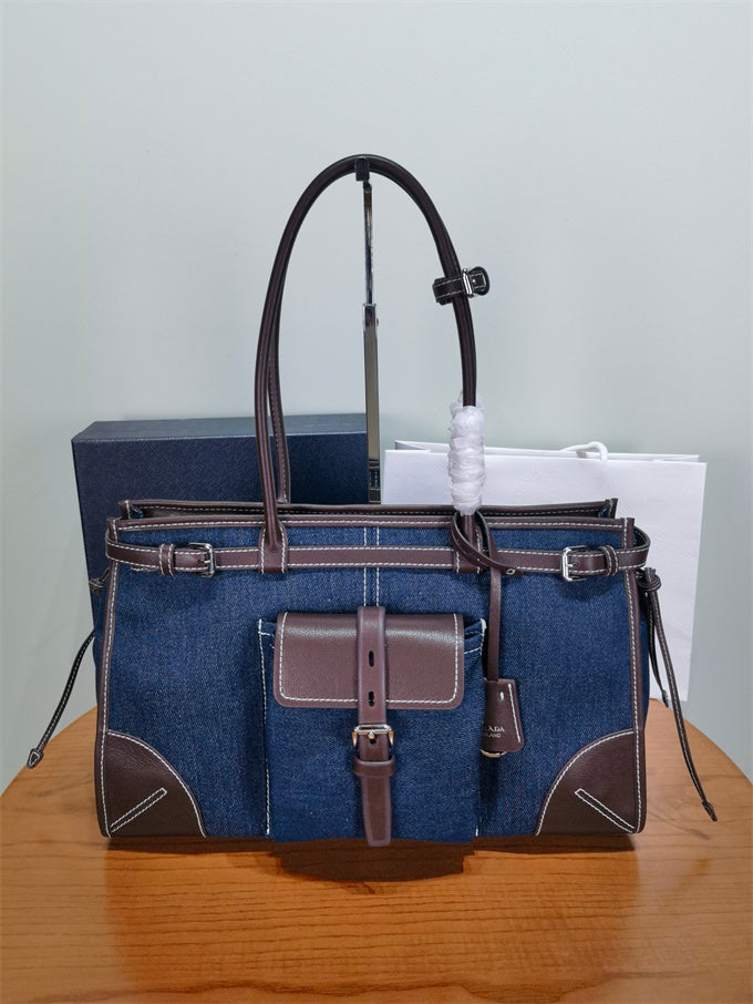 Prada small re-nylon backpack Denim blue